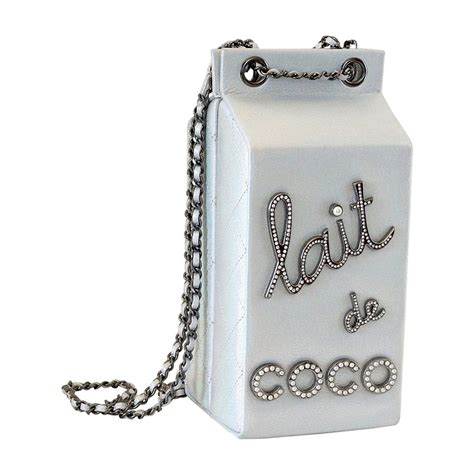 Chanel milk carton bag silver